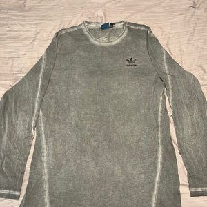 Adidas grey acid wash long sleeve tee shirt